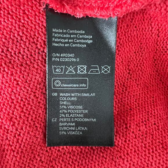 Divided Open Back Red Knit High-Low Sweater Size S Oversized - Picture 10 of 11